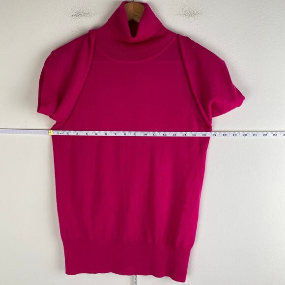 J. CREW Merino Blend Sweater Size S Hot Pink Lightweight Turtleneck Old Money - Picture 7 of 10